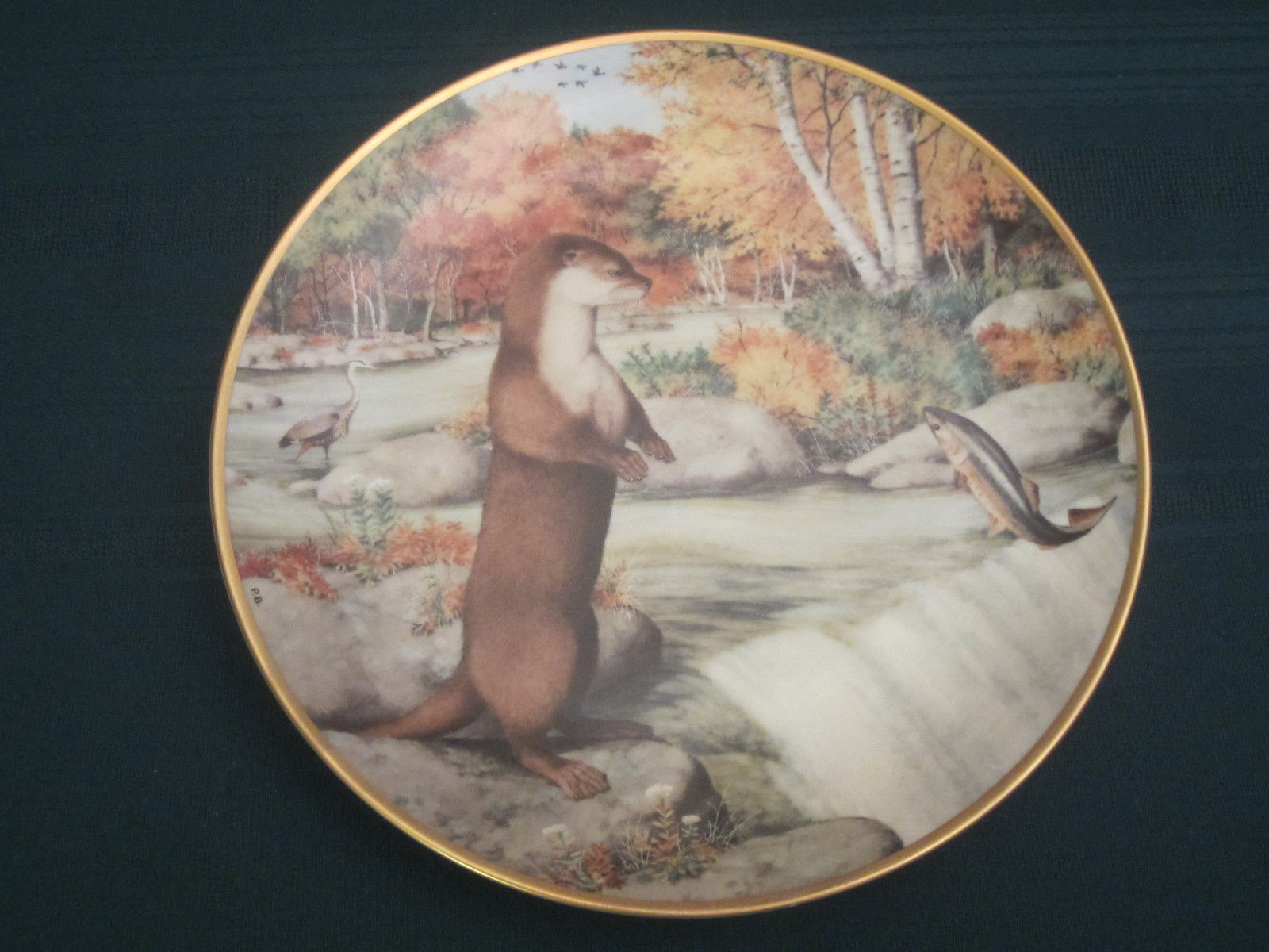 Primary image for OTTER Collector Plate PETER BARRATT September THE WOODLAND YEAR Franklin Mint