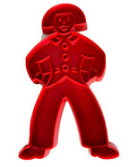 Tupperware Cookie Cutter VINTAGE Gingerbread boy Red Plastic 5&quot; - $9.82