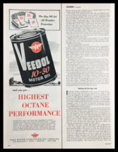 1955 Veedol 10-30 Motor Oil Vintage Print Ad - $19.44 CAD