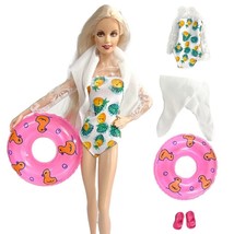 Swimwear Shoes Swimming Ring For Barbie Doll Clothes For Summer Outfits 1/6 Toys - £13.13 GBP