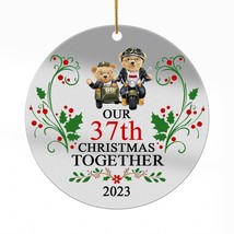 Our 37th Anniversary Christmas 2023 Acrylic Ornament 37 Years Bear Couple Gifts - £13.18 GBP