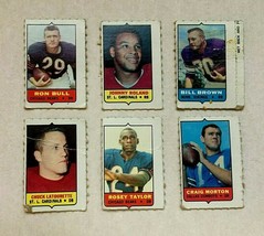 1969 Topps Football Mini Stamp Insert Cards - Lot of 6 - $4.99