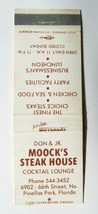 Moock&#39;s Steak House  Pinellas Park, Florida Restaurant 20 Strike Matchbook Cover - £1.38 GBP