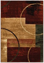 5 x 7 ft. Red &amp; Brown Geometric Area Rug - £84.76 GBP