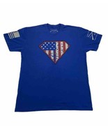 Grunt Style Superman American Flag T-Shirt Blue XL Veteran Military USA - £10.66 GBP