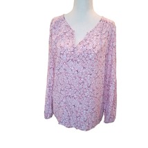 Time And Tru Shirt Top Blouse Size M 8-10 Womens Pink Floral Ditzy Flowers Boho - £14.90 GBP