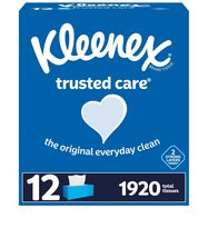 Kleenex Trusted Care 2-ply Facial Tissues, Flat Boxes (160 tissues/box, 12 boxes - $39.98