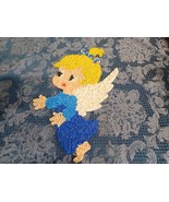 Vintage Melted Plastic Popcorn Christmas  Angel Wall Decor 21&quot; - $656.58 MXN