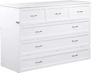 AFI Deerfield Murphy Bed Chest with Charging Station, Queen, White - £1,994.82 GBP