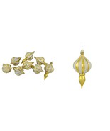 4.75&quot; 8ct Gold Shatterproof Finial Christmas Ornaments - $663.24 MXN
