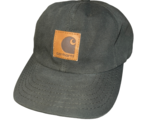 Vintage 90s Carhartt Snapback Hat Cap Green Denim Chore Canvas Made In U... - £31.96 GBP