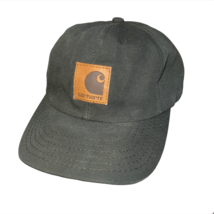 Vintage 90s Carhartt Snapback Hat Cap Green Denim Chore Canvas Made In U... - £31.41 GBP