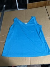 Chico&#39;s Aqua Blue Teal Sleeveless Nylon Spandex Tank Top Stretch Size 3 ... - $9.90