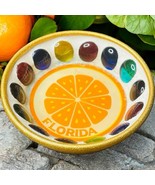 Vtg Florida Souvenir Tourist Orange Slice Mosaic Glass Marbles Trinket Dish - $225.99 MXN