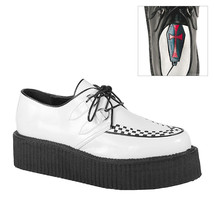 DEMONIA  V-CRE502/WB/PU Men&#39;s Vegan Black &amp; White Platform Creepers Goth... - $1,148.61 MXN