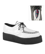 DEMONIA  V-CRE502/WB/PU Men&#39;s Vegan Black &amp; White Platform Creepers Goth... - $1,164.54 MXN