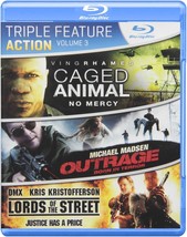 Action Triple Feature Volume 3 Blu Ray Caged Animal Outrage Lords Of The... - £4.59 GBP