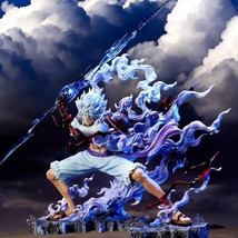 One Piece Sun God Five Gear Nika Lightning Luffy Anime Figure Model Statue - $625.03 MXN