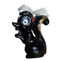 Skunk Figurine Faux Hair A Quality Product Japan Ceramic- Hand Painted V... - $12.00