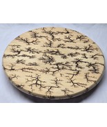 Turned Wood 14&quot; Lazy Susan - Lichtenberg Fractal Burn M. Kraft Brown Dog... - $137.48