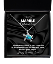 Necklace Birthday Present For Marble Collector Wife - Jewelry Turtle Pendant  - £40.05 GBP