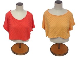 NEW NWT Emma &amp; Sam LF Stores Crop Top Orange or Red Slouchy Knit $58 retail - £7.98 GBP