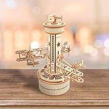 ROKR Air-control Tower 3D Wooden Puzzles DIY Music Box Model Kits Adult Gift-NEW - £16.53 GBP