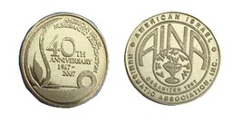 2007 AINA American Israel Numismatic Association medal token, 40th Anniv... - $3.49