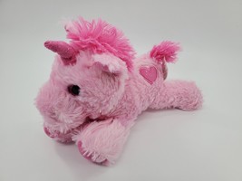 Inter American Unicorn Pink w Big Sparkle Eyes 8&quot; Plush Stuffed Animal Toy B311 - $12.99