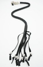 PU Leather Motorcycle Whip Get Back whip with Skull Tassles 36&quot; SOLID BLACK - £23.59 GBP
