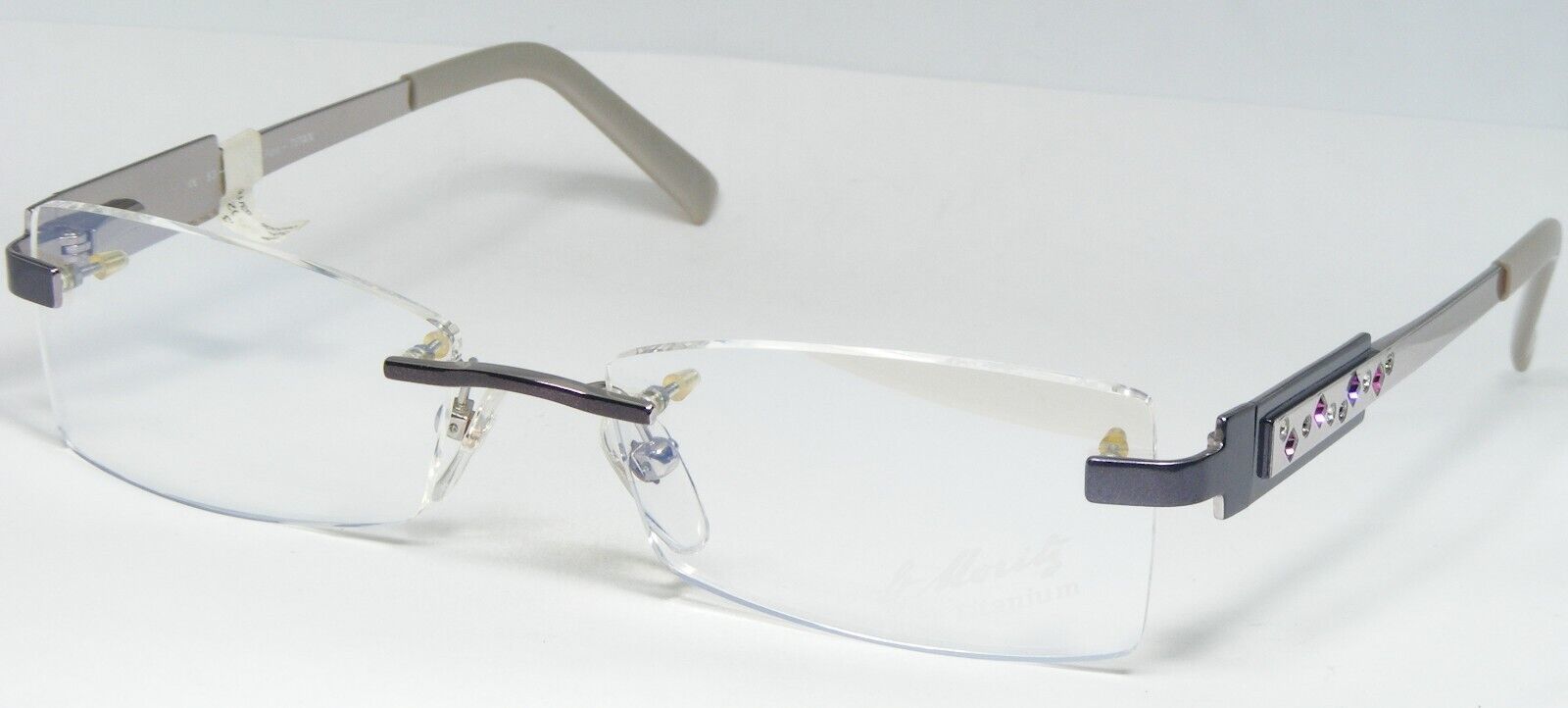 Lunettes Uniques En Titane Pur 53-16-135mm Violet/Argent St. Moritz 4783... - $115.35