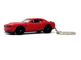 Hot Custom Car Keychain Rolling Wheels Race Car Keychain Red 15&#39; Challen... - $18.04