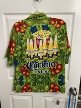 Corona Extra Beer Modelo Hawaiian Tropical Shirt Men&#39;s Size Large Parrot... - £16.16 GBP