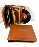 Vintage LOT of 2 Vinyl Record Album Holders Index Storage Books 7&quot; + 25 ... - $34.60