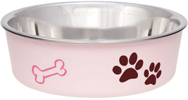 Loving Pets Light Pink Stainless Steel Dish With Rubber Base Small - 1 c... - £12.70 GBP
