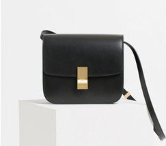 Calfskin leather handmade box bag designer style square luxury crossbody handbag - £64.81 GBP+