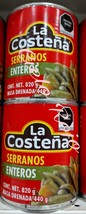 La Costena Serrano Peppers ( Chile Enteros ) - 2 Cans Of 820g Ea -PRIORITY Ship - $25.15