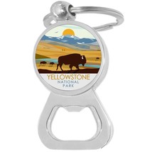 Yellowstone National Park Bottle Opener Keychain - Metal Beer Bar Tool Key Ring - £8.66 GBP