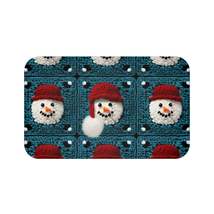 Snowman Crochet Craft, Festive Yuletide Cheer, Winter Wonderland - Bath Mat - £25.93 GBP+