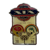 1985 San Francisco 49ers Miami Dolphins Super Bowl XIX NFL Football Lapel Pin - £11.69 GBP