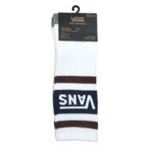 Vans Unisex Retro White Navy Striped Crew Socks Size 9.5-13 (1 Pair) NEW - $17.78 CAD