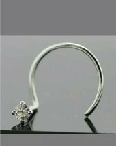 0.04 KT Solitario Vero Diamante Matrimonio Fidanzamento Naso Bottone Pin 14k - £77.52 GBP