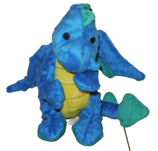 GoDog Blue Dragon 10&quot; Plush Dog Toy With Squeaker Seafoam Large - £7.25 GBP