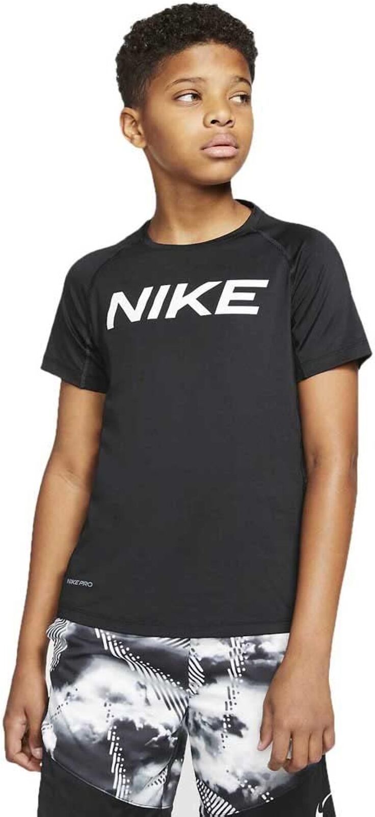 Primary image for Nike Big Boys Pro Short-Sleeve T-Shirt,Black/White,Small
