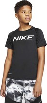 Nike Big Boys Pro Short-Sleeve T-Shirt,Black/White,Small - £25.42 GBP
