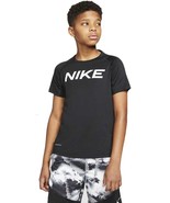 Nike Big Boys Pro Short-Sleeve T-Shirt,Black/White,Small - £25.25 GBP