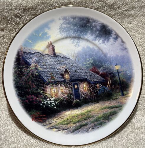 THOMAS KINKADE Moonlight Cottage 6" Saucer Teleflora Painter of the Light - $3.96