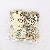 Wooden Christmas Ornaments Unfinished With String 30 Pieces - $10.24