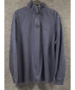 Chaps Ralph Lauren Sweater Mens Large Navy Blue Cotton 1/4 Zip Pullover ... - £23.04 GBP