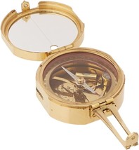 Nautical Brunton Compass Solid Brass with Wood Box Gift - £37.27 GBP